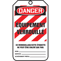 Lockout Tags, Cardstock, 3-3/8" W x 5-7/8" H, French GTA Hardware Inc