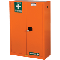 Emergency Preparedness Storage Cabinets, Steel, 4 Shelves, 65" H x 43" W x 18" D, Orange GTA Hardware Inc