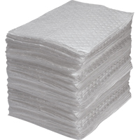 Feuilles absorbantes en fibres fines de calibre industriel, Huile seulement, 15" x 17", 40 gal. d'absorption GTA Hardware Inc