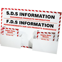 Postes d'information de fiches de donn&eacute;es de s&eacute;curit&eacute;, Anglais & français, Compris reliures GTA Hardware Inc
