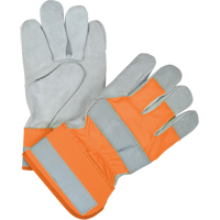 Premium Quality High Visibility Fitters Gloves, Large, Split Cowhide Palm, Cotton Inner Lining GTA Hardware Inc