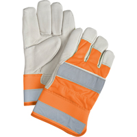 Gants d'ajusteur &agrave; chaleur sup&eacute;rieure orange haute visibilit&eacute;, Grand, Paume en Cuir fleur de vache, Doublure en Thinsulate GTA Hardware Inc