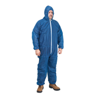 Hooded Coveralls, Medium, Blue, Polypropylene GTA Hardware Inc