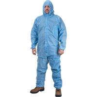 Premium Hooded Coveralls, Medium, Blue, Polypropylene GTA Hardware Inc