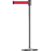 Montant pour barri&egrave;re Slimline TensaBarrier, Acier, 38" h, Ruban Rouge, Longueur du ruban 7,5' GTA Hardware Inc