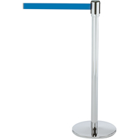 Montant pour barri&egrave;re Slimline TensaBarrier, Acier, 38" h, Ruban Bleu, Longueur du ruban 7,5' GTA Hardware Inc