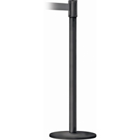 Montant pour barri&egrave;re Slimline TensaBarrier, Acier, 38" h, Ruban Noir, Longueur du ruban 7,5' GTA Hardware Inc