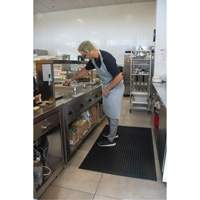 Anti-Fatigue Matting, Slotted, 3' x 5' x 7/8", Black, Natural Rubber GTA Hardware Inc