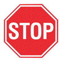 "Stop" Floor Sign, Adhesive, English with Pictogram GTA Hardware Inc