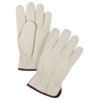 Premium Winter-Lined Driver's Gloves, Large, Grain Cowhide Palm, Fleece Inner Lining GTA Hardware Inc