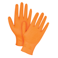 Heavyweight Gripper Gloves, Large, Nitrile, 7-mil, Powder-Free, Orange GTA Hardware Inc