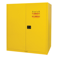 Vertical Drum Storage Cabinet, 110 US gal. Cap., 2 Drums, Yellow GTA Hardware Inc