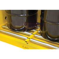 Vertical Drum Storage Cabinet, 110 US gal. Cap., 2 Drums, Yellow GTA Hardware Inc