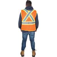 Flame-Resistant Surveyor Vest, High Visibility Orange, Medium, Polyester GTA Hardware Inc