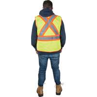 Flame-Resistant Surveyor Vest, High Visibility Lime-Yellow, Medium, Polyester GTA Hardware Inc