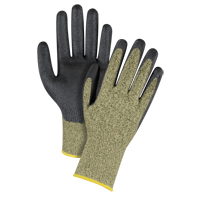 Gants &eacute;lastiques sans coutures r&eacute;sistants &agrave; la coupe noir & jaune, Taille 2T-Grand/11, Calibre 13, Rev&ecirc;tement Mousse de nitrile, Enveloppe en Aramide, ASTM ANSI niveau A6 GTA Hardware Inc