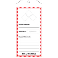 Tr&egrave;s grande &eacute;tiquette SGH, Papier cartonn&eacute;, 3-7/8" la x 8-1/2" h, Anglais GTA Hardware Inc