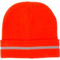 High Visibility Knit Hat with Reflective Stripe, High Visibility Orange, Acrylic GTA Hardware Inc