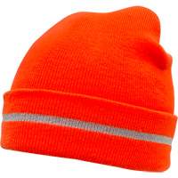 High Visibility Knit Hat with Reflective Stripe, High Visibility Orange, Acrylic GTA Hardware Inc