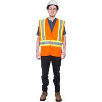 Traffic Safety Vest, High Visibility Orange, 2X-Large, Polyester GTA Hardware Inc