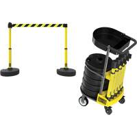 Chariot de transport avec plateau pour barri&egrave;re PLUS, 75' lo, M&eacute;tal, Jaune GTA Hardware Inc