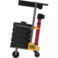 Chariot de transport avec plateau pour barri&egrave;re PLUS, 75' lo, M&eacute;tal, Jaune GTA Hardware Inc