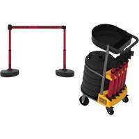 Chariot de transport avec plateau pour barri&egrave;re PLUS, 75' lo, M&eacute;tal, Rouge GTA Hardware Inc