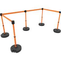 PLUS Barrier Post Set X5, Plastic, 42" H, Orange Tape, 15' Tape Length GTA Hardware Inc