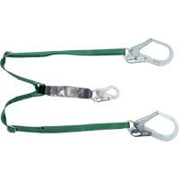 V-Series Lanyard, 6', Rebar Hook Center, Snap Hook Leg Ends, Polyester GTA Hardware Inc