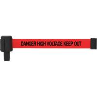 Cassette de banni&egrave;re PLUS, Danger High Voltage Keep Out, 15', Ruban Rouge GTA Hardware Inc