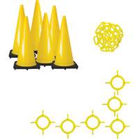 Traffic Cone & Chain Kit, 28", Yellow GTA Hardware Inc