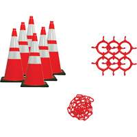Traffic Cone & Chain Kit, 28", Orange, 4" & 6" Reflective Collar(s) GTA Hardware Inc