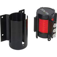 Wall Mount Barrier with Magnetic Tape, Steel, Screw Mount, 12', Red Tape GTA Hardware Inc