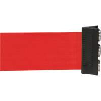 Wall Mount Barrier with Magnetic Tape, Steel, Screw Mount, 12', Red Tape GTA Hardware Inc