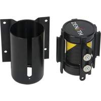 Wall Mount Barrier with Magnetic Tape, Steel, Screw Mount, 7', Black and Yellow Tape GTA Hardware Inc