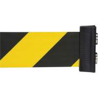Wall Mount Barrier with Magnetic Tape, Steel, Screw Mount, 7', Black and Yellow Tape GTA Hardware Inc