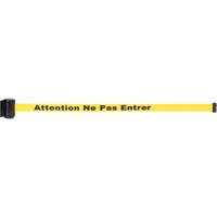 Wall Mount Barrier with Magnetic Tape, Steel, Screw Mount, 7', Yellow Tape GTA Hardware Inc