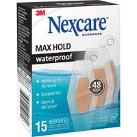 Nexcare Max-Hold Waterproof Bandages, Assorted, Plastic, Sterile GTA Hardware Inc
