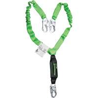 Miller&reg; StretchStop&reg; Shock-Absorbing Lanyard, 6', Locking Snap Hook Center, Locking Snap Hook Leg Ends, Polyester GTA Hardware Inc