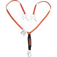 Titan Shock-Absorbing Lanyard, 6', Locking Rebar Hook Center, Locking Snap Hook Leg Ends, Polyester GTA Hardware Inc
