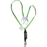 Miller&reg; HP Shock-Absorbing Lanyard, 6', Locking Rebar Hook Center, Locking Snap Hook Leg Ends, Polyester GTA Hardware Inc