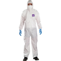 AlphaTec Microchem&reg; 3-Piece Chemical Resistant Coveralls with Hood, 2X-Large, White GTA Hardware Inc