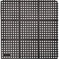 Tapis antifatigue &agrave; imbrication Cushion-Ease 550, &agrave; fentes, 3' x 3' x 3/4", Noir, Caoutchouc GTA Hardware Inc