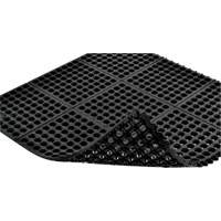 Tapis antifatigue &agrave; imbrication Cushion-Ease 550, &agrave; fentes, 3' x 3' x 3/4", Noir, Caoutchouc GTA Hardware Inc