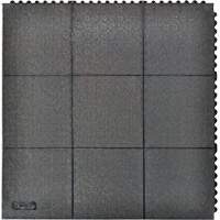 Tapis antifatigue &agrave; imbrication Cushion-Ease, Rugueux, 3' x 3' x 3/4", Noir, Caoutchouc naturel GTA Hardware Inc