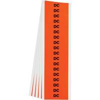 "DC" Conduit & Voltage Labels, 1/2" x 2-1/4", Cloth/Vinyl, English GTA Hardware Inc