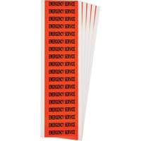 "Emergency Service" Conduit & Voltage Labels, 1/2" x 2-1/4", Cloth/Vinyl, English GTA Hardware Inc