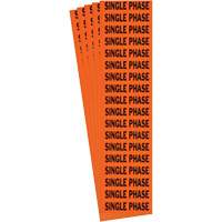 "Single Phase" Conduit & Voltage Labels, 1/2" x 2-1/4", Cloth/Vinyl, English GTA Hardware Inc