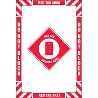 Trousse de marquage du sol ?Red Tag Holding Area? (zone de stockage des &eacute;tiquettes rouges), Adh&eacute;sif, Anglais avec pictogramme GTA Hardware Inc
