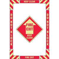 Trousse de marquage du sol ?Fire Exit? (sortie de secours), Adh&eacute;sif, Anglais avec pictogramme GTA Hardware Inc
